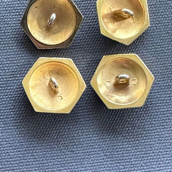 8 Vintage Designer Escada Gold Black dimensional pictorial buttons 4 large 4 am - Picture 7 of 12